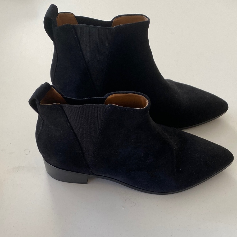 JCrew factory Black Suede Ankle Boots